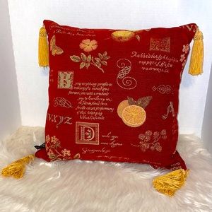 Borgata ABC Tasseled Throw Pillow